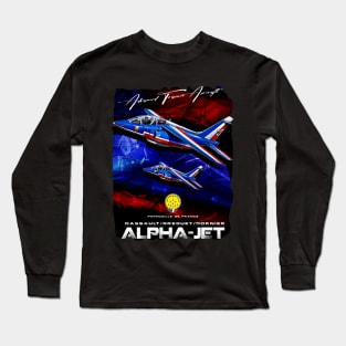 Alpha Jet Patrouille de France Advanced Trainer Aircraft Long Sleeve T-Shirt